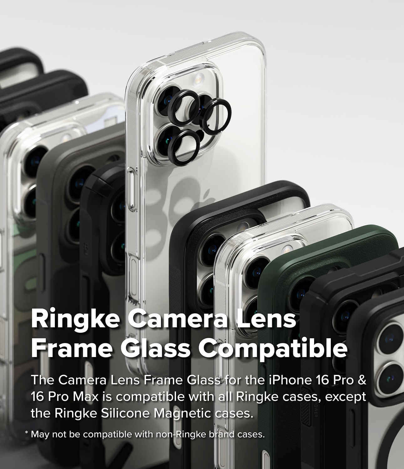 Camera Lens Frame Glass (2-pack) iPhone 16 Pro Max Black