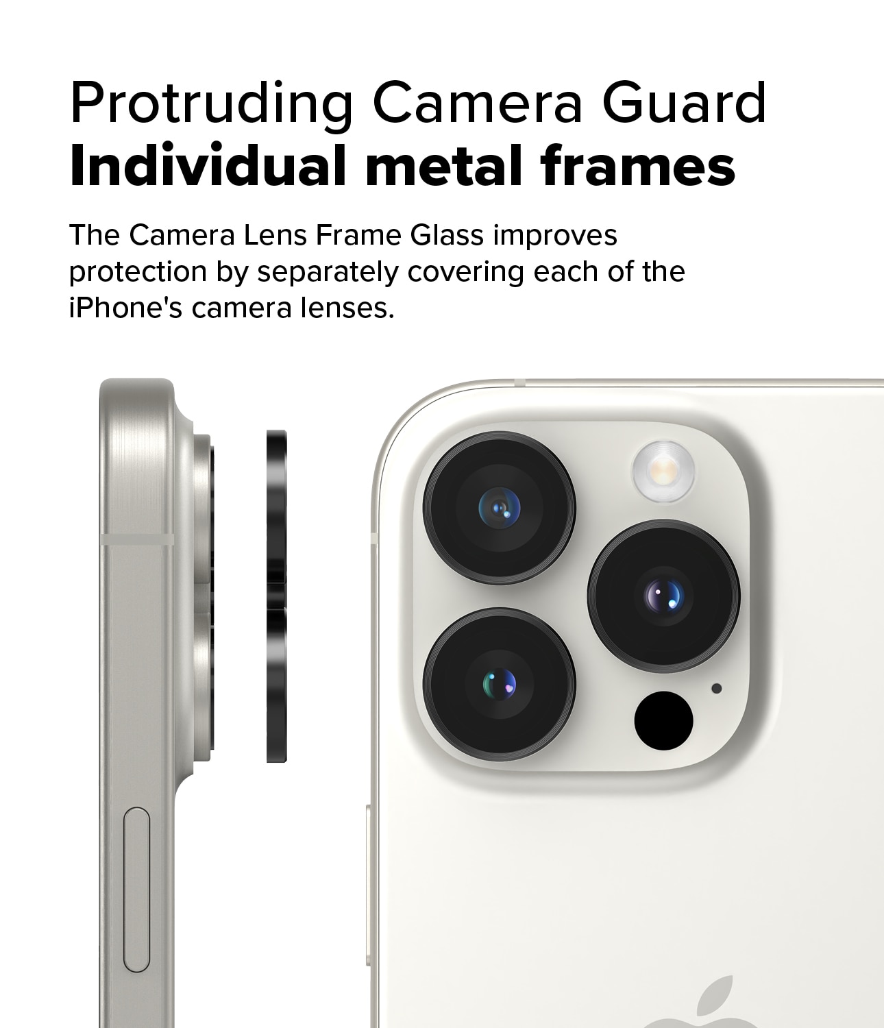 Camera Lens Frame Glass (2-pack) iPhone 16 Pro Black