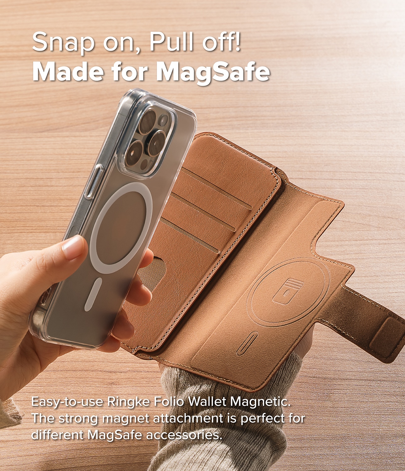 Folio Wallet Magnetic iPhone 13 Brown