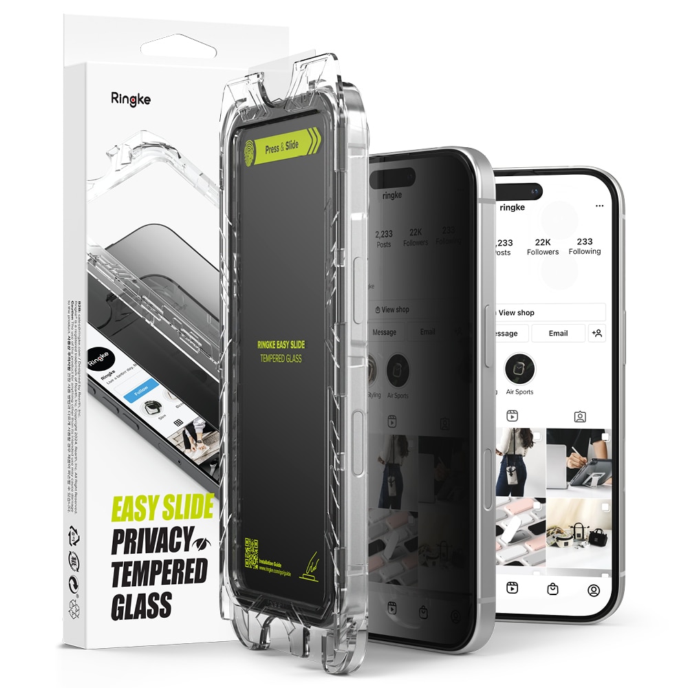 Easy Slide Privacy Glass (2-pack) iPhone 16 Pro Max