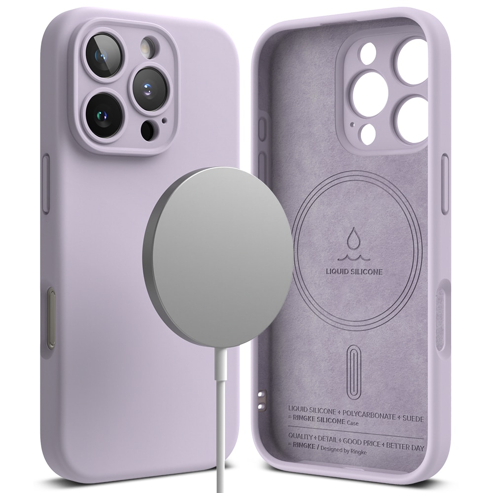 Silicone Magnetic Case iPhone 16 Pro Max Light Purple