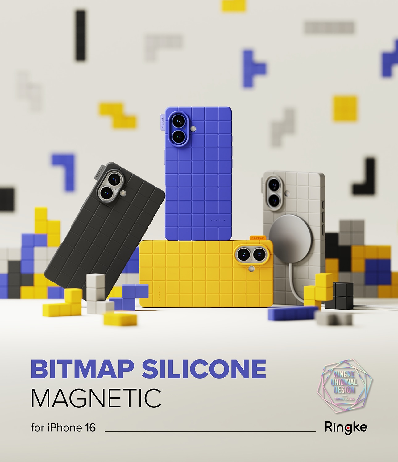 Bitmap Silicone Magnetic Case iPhone 16 Ultramarine