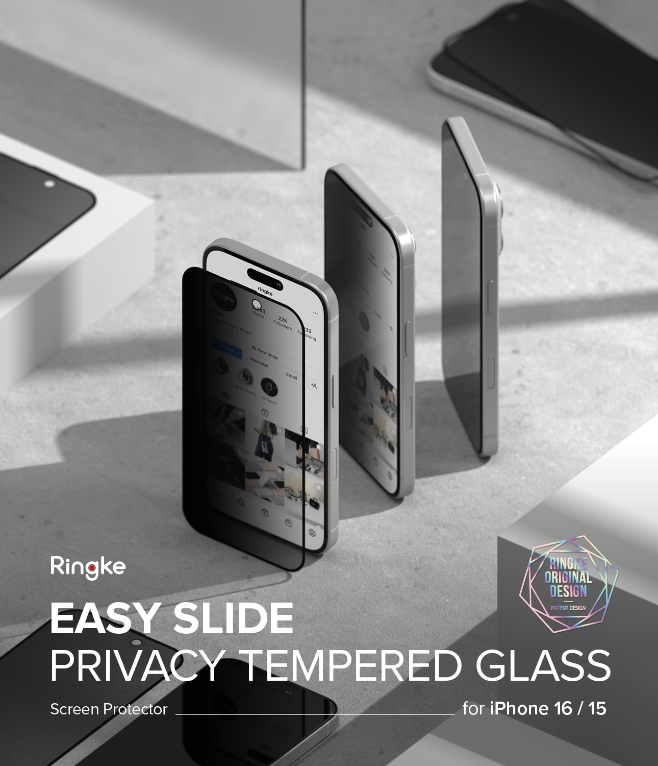 Easy Slide Privacy Glass (2-pack) iPhone 16