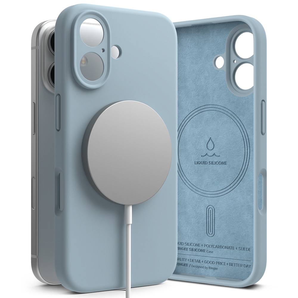 Silicone Magnetic Case iPhone 16 Blue