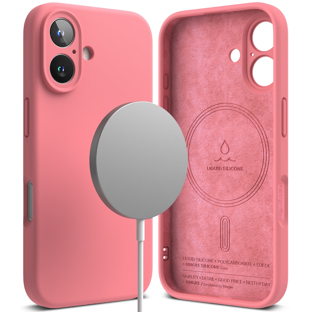 Silicone Magnetic Case iPhone 16 Pink