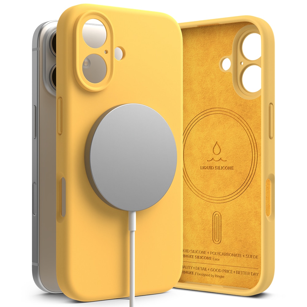 Silicone Magnetic Case iPhone 16 Yellow