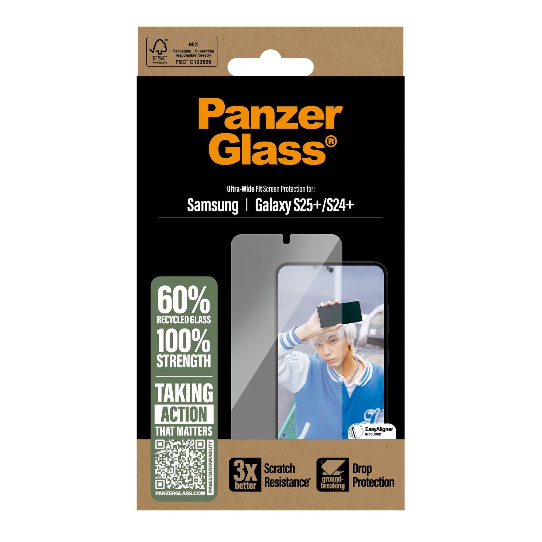 Samsung Galaxy S25 Plus Screen Protector (with EasyAligner) Ultra Wide Fit