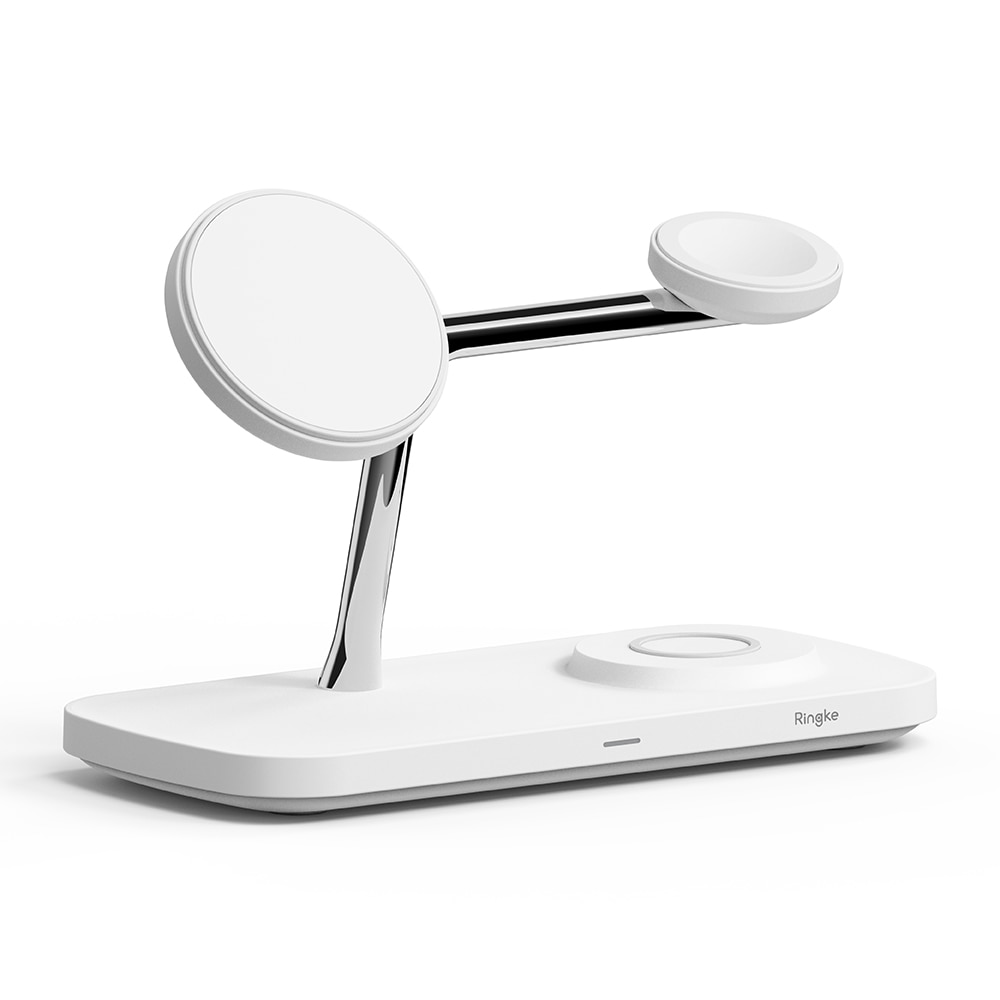 3-in-1 Wireless Charger Stand Qi2 MagSafe valkoinen