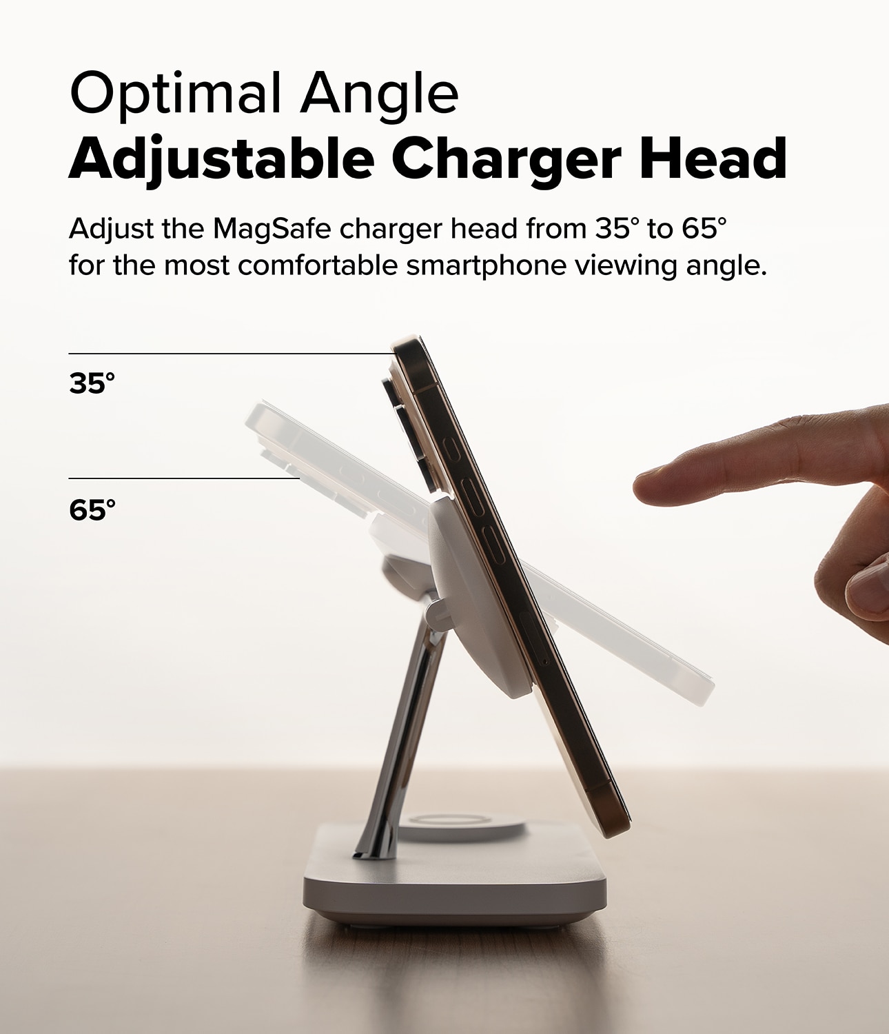 3-in-1 Wireless Charger Stand Qi2 MagSafe valkoinen