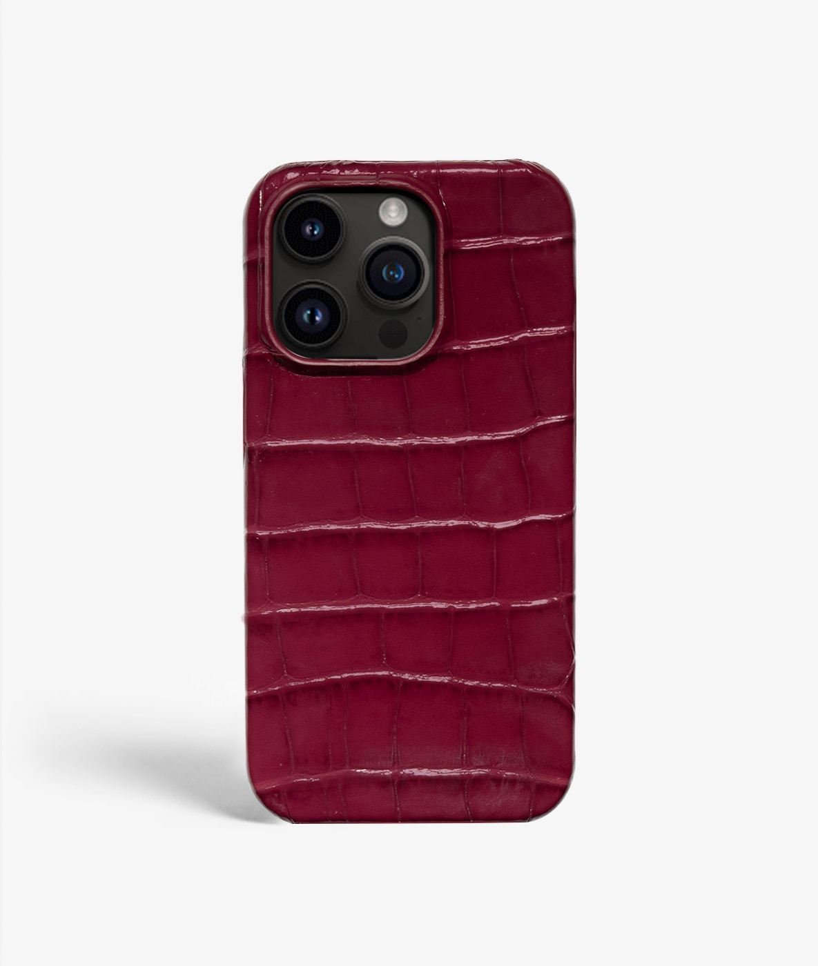 Kuori iPhone 14 Pro Croco Burgundy