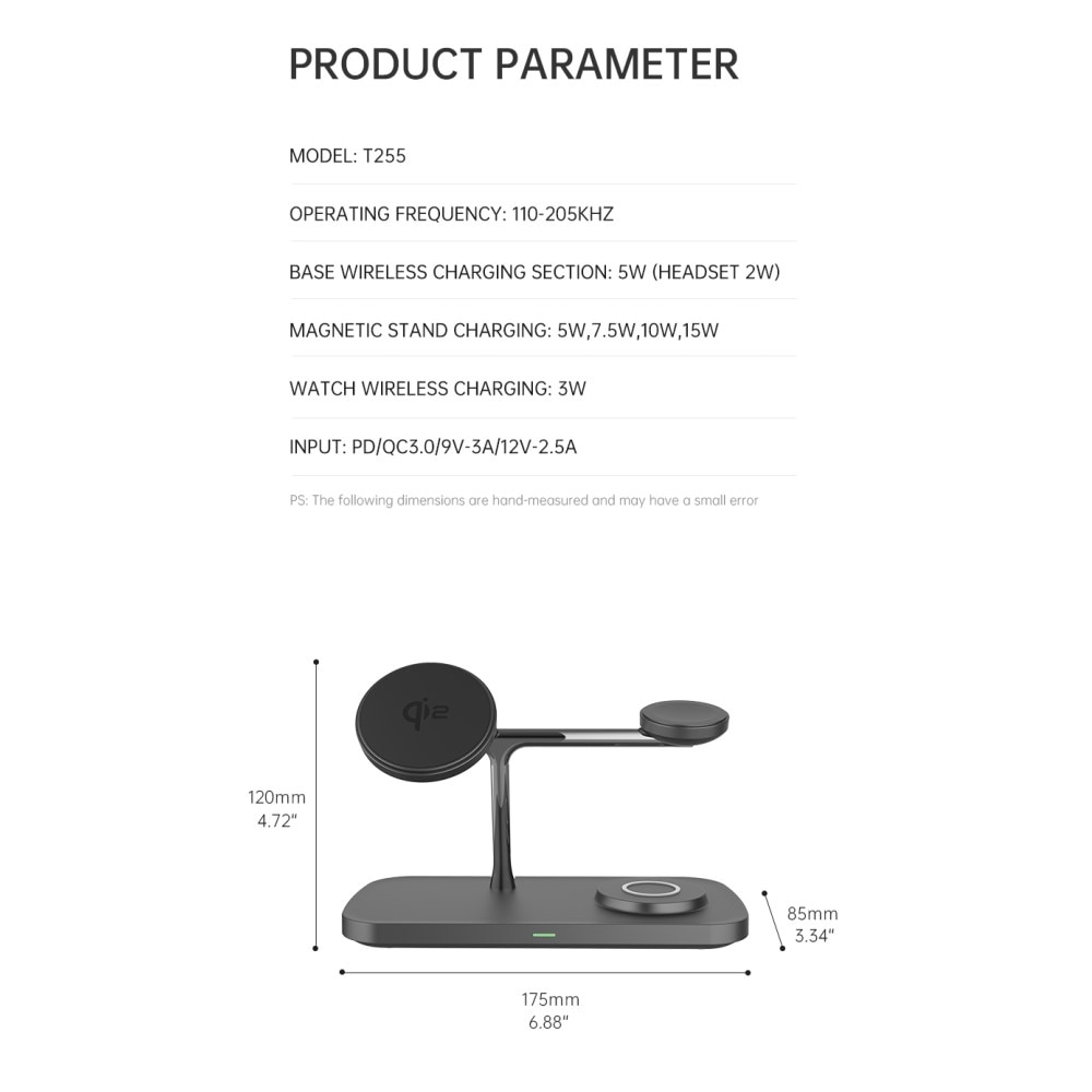 Samsung Galaxy S25 Ultra 3-in-1 Qi2 Magneettinen Langaton Latausasema musta