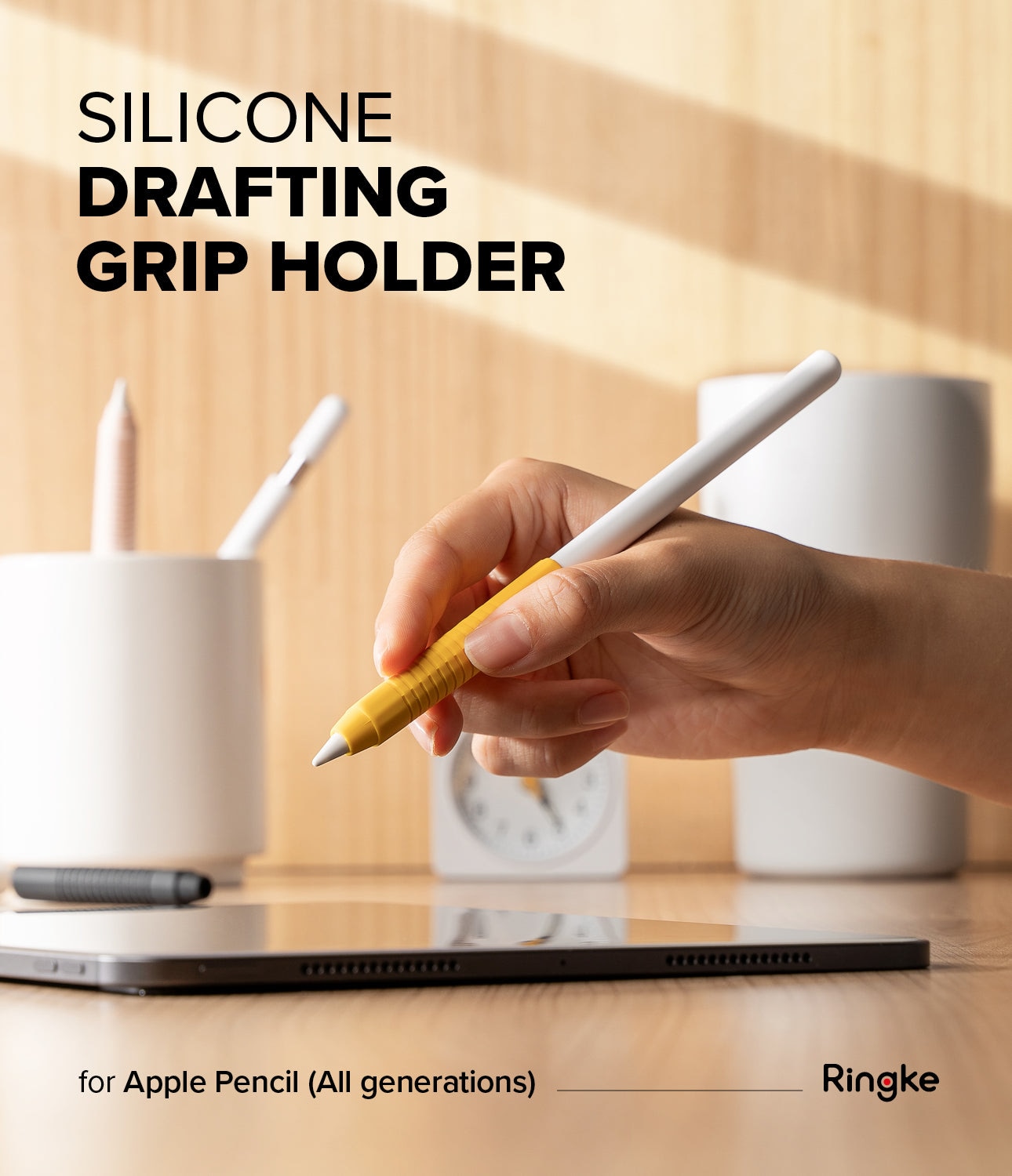 Silicone Grip Holder Apple Pencil  musta