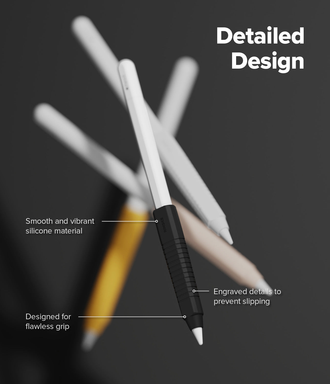 Silicone Grip Holder Apple Pencil  musta