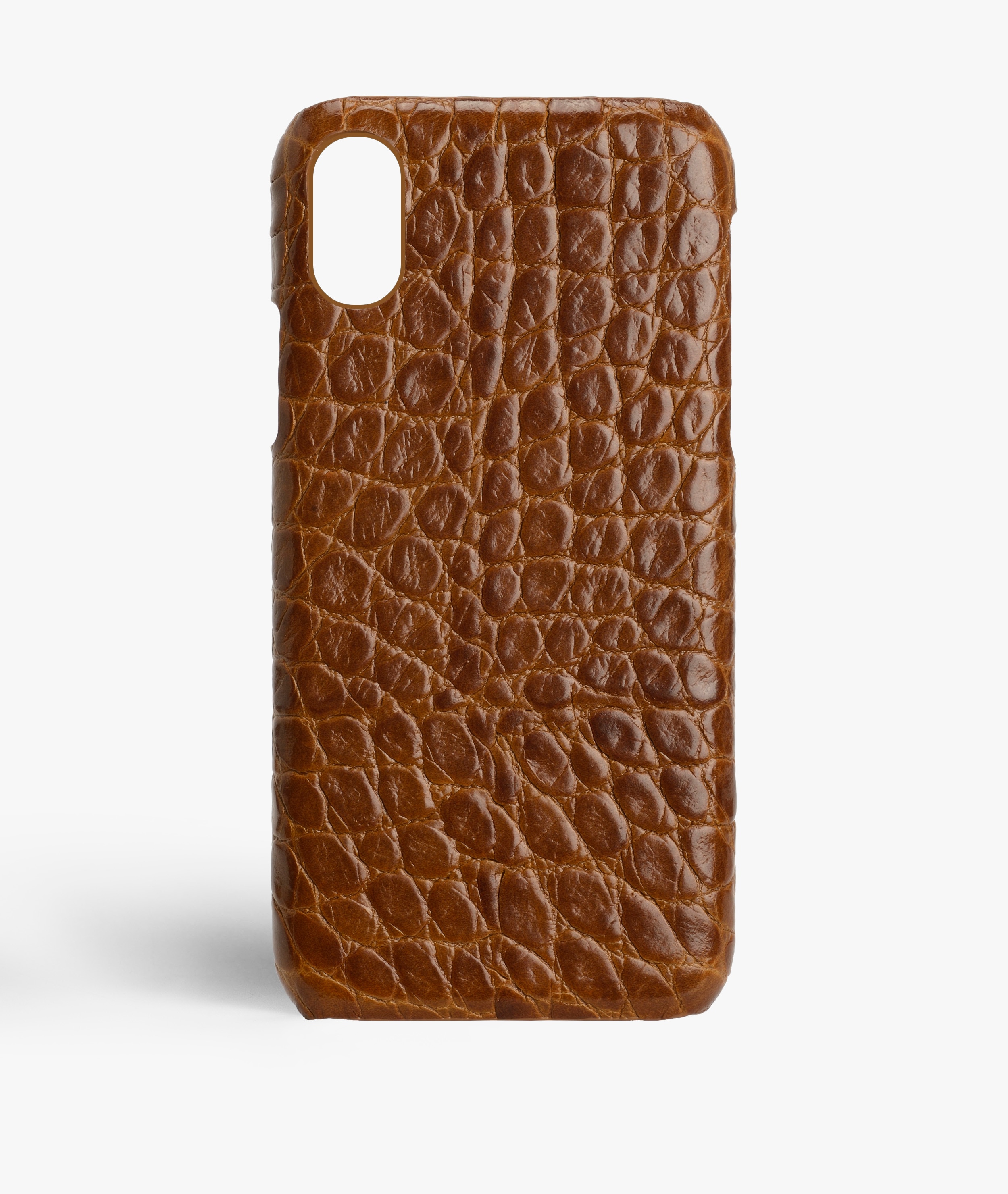 Kuori iPhone X/XS Small Croco Cognac