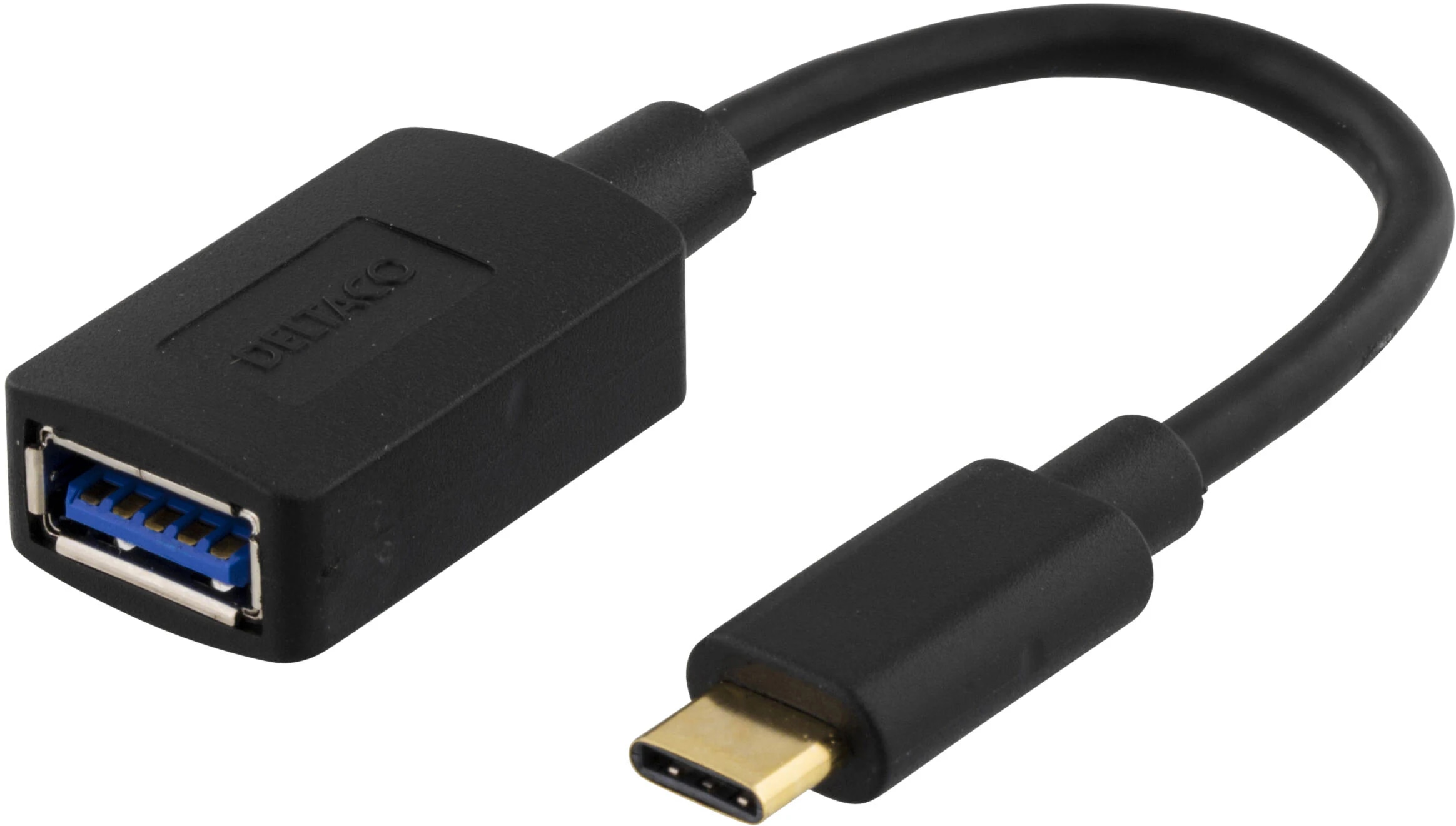 USB-C - USB-A-sovitin musta