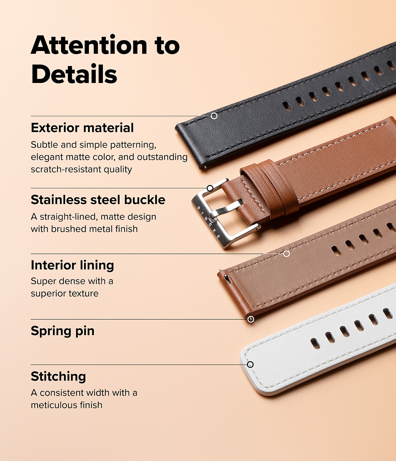 Leather One Basic Bold Band  Suunto 7 Brown