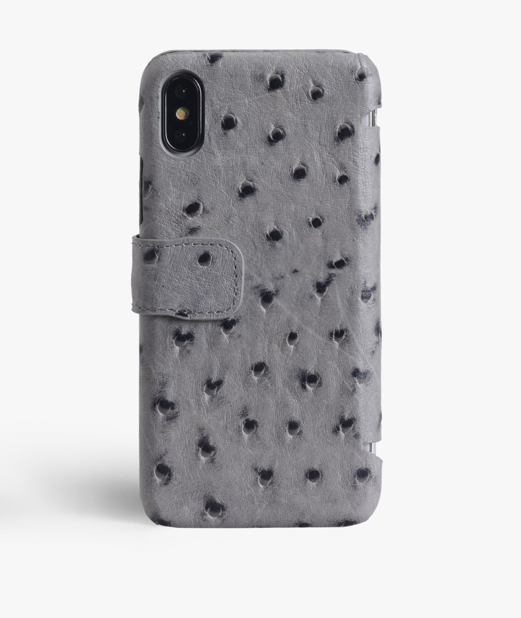 Lompakkokotelo iPhone X/XS Ostrich Grey