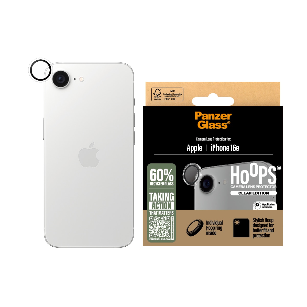 iPhone 16e Hoops Camera Lens Protector Kirkas