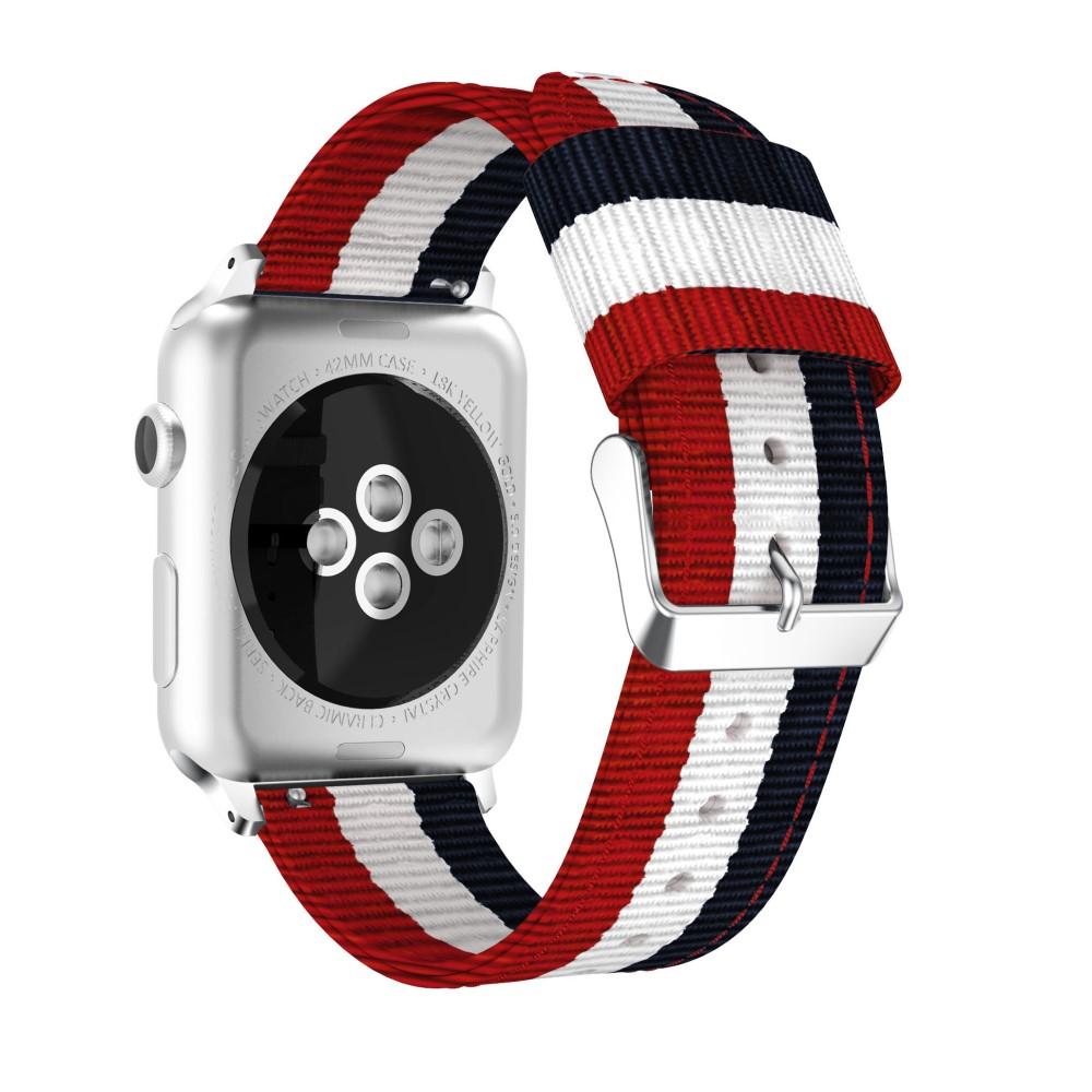 Nailonranneke Apple Watch 45mm Series 8 sininen/valkoinen/punainen