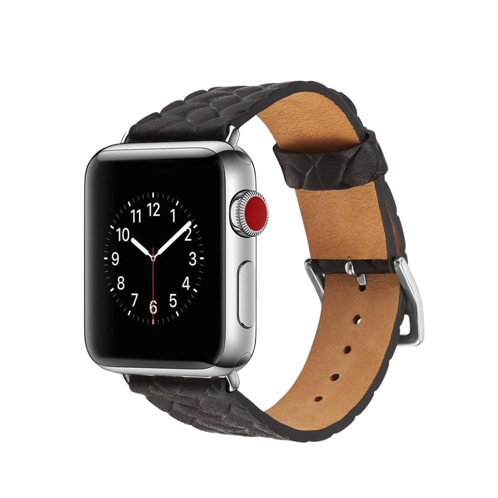 Apple Watch Series 10 46mm Woven Leather Band musta