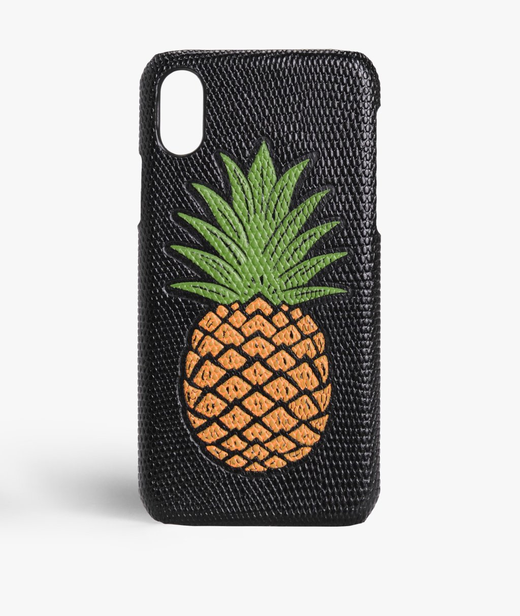 Kuori iPhone X/XS Pineapple Orange Lizard Black